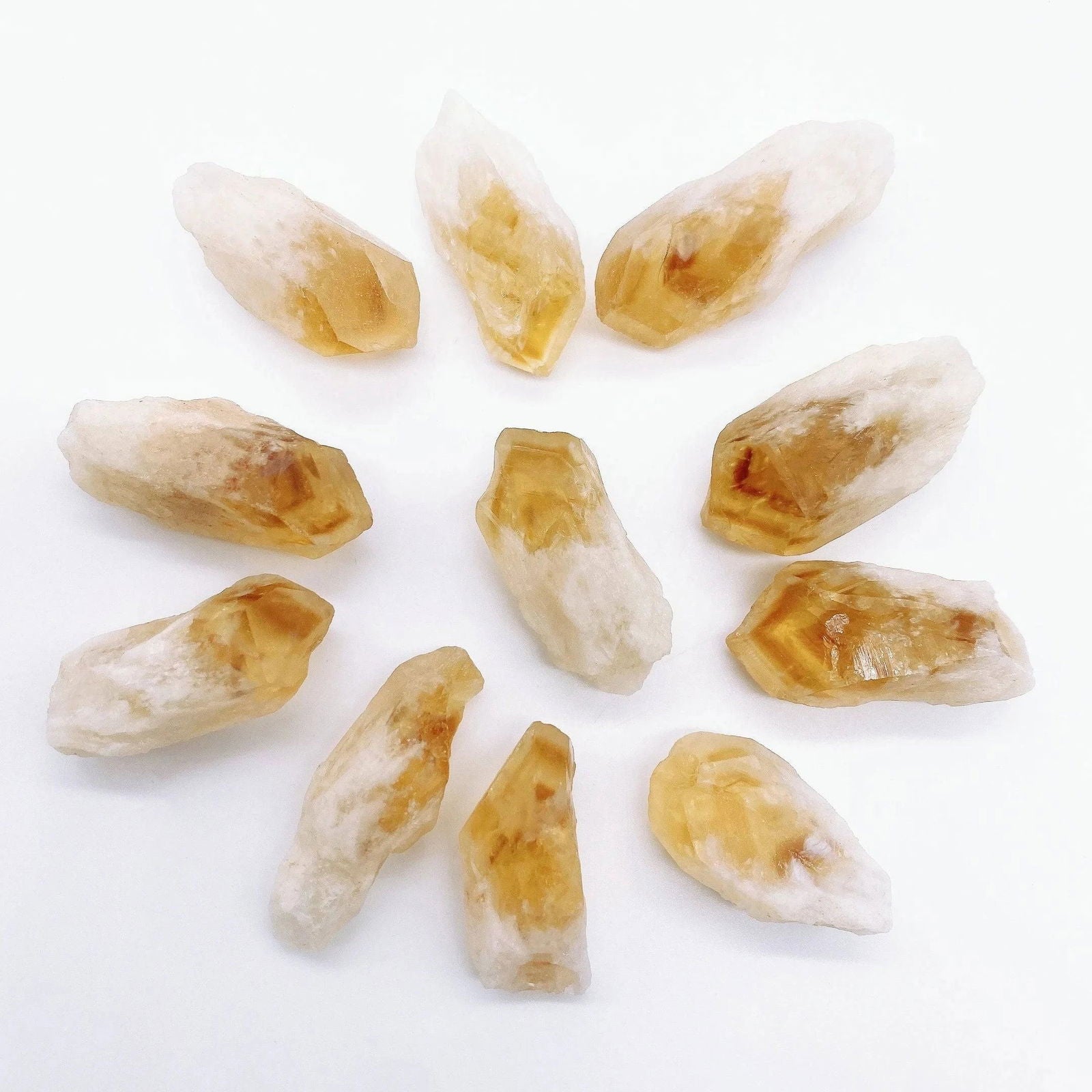 Rough Natural Citrine Point Quartz Crystal Cluster Raw Mineral Specimen Stone Energy Healing Rock Ornament Home Decor Gift - forbiddengemstones.com