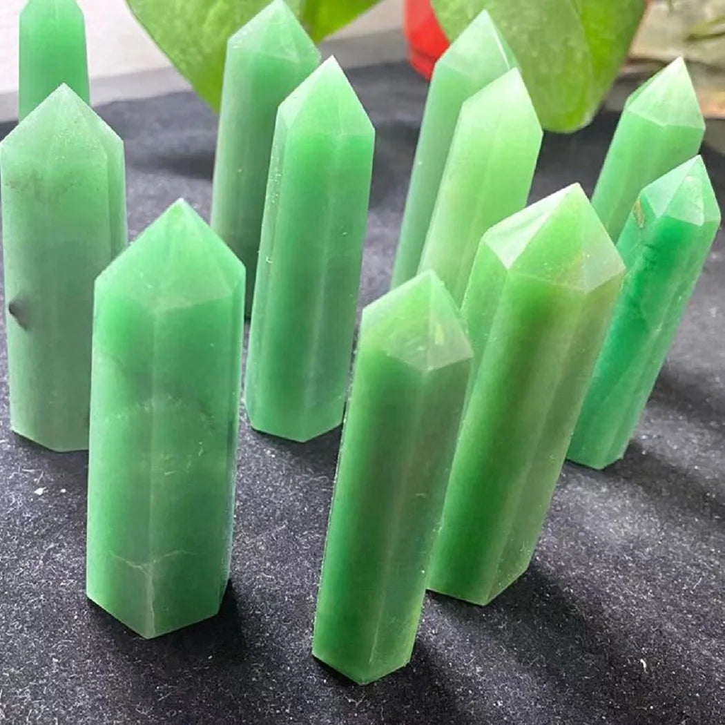 Natural Dongling Jade Point Wand - Healing Energy Stone for Reiki and Home Decor