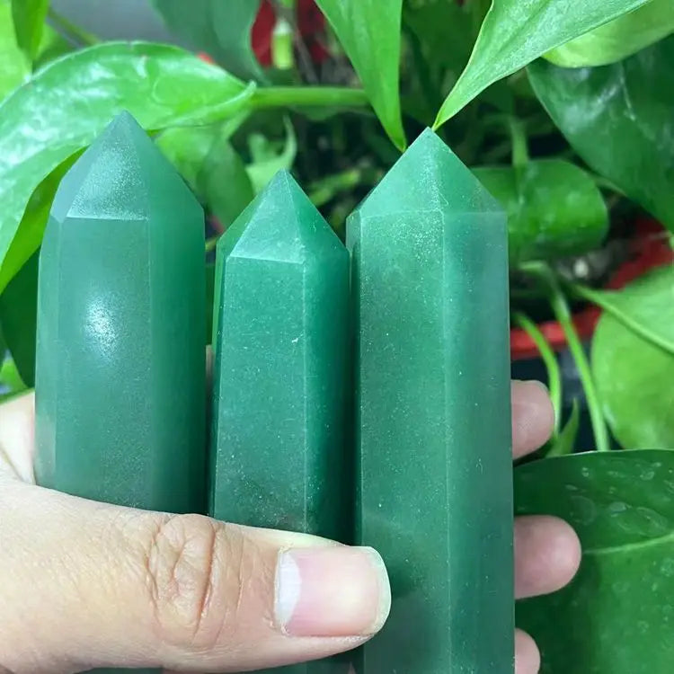 Natural Dongling Jade Point Wand - Healing Energy Stone for Reiki and Home Decor