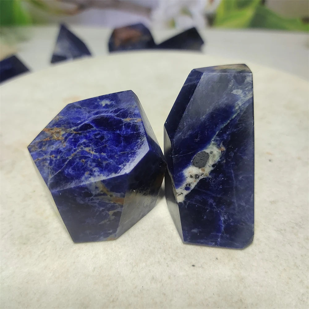 Natural Blue Sodalite Stone Original  Crystal Quartz Gem Minerals Polishing Chakra Reiki Meditation Home Decor