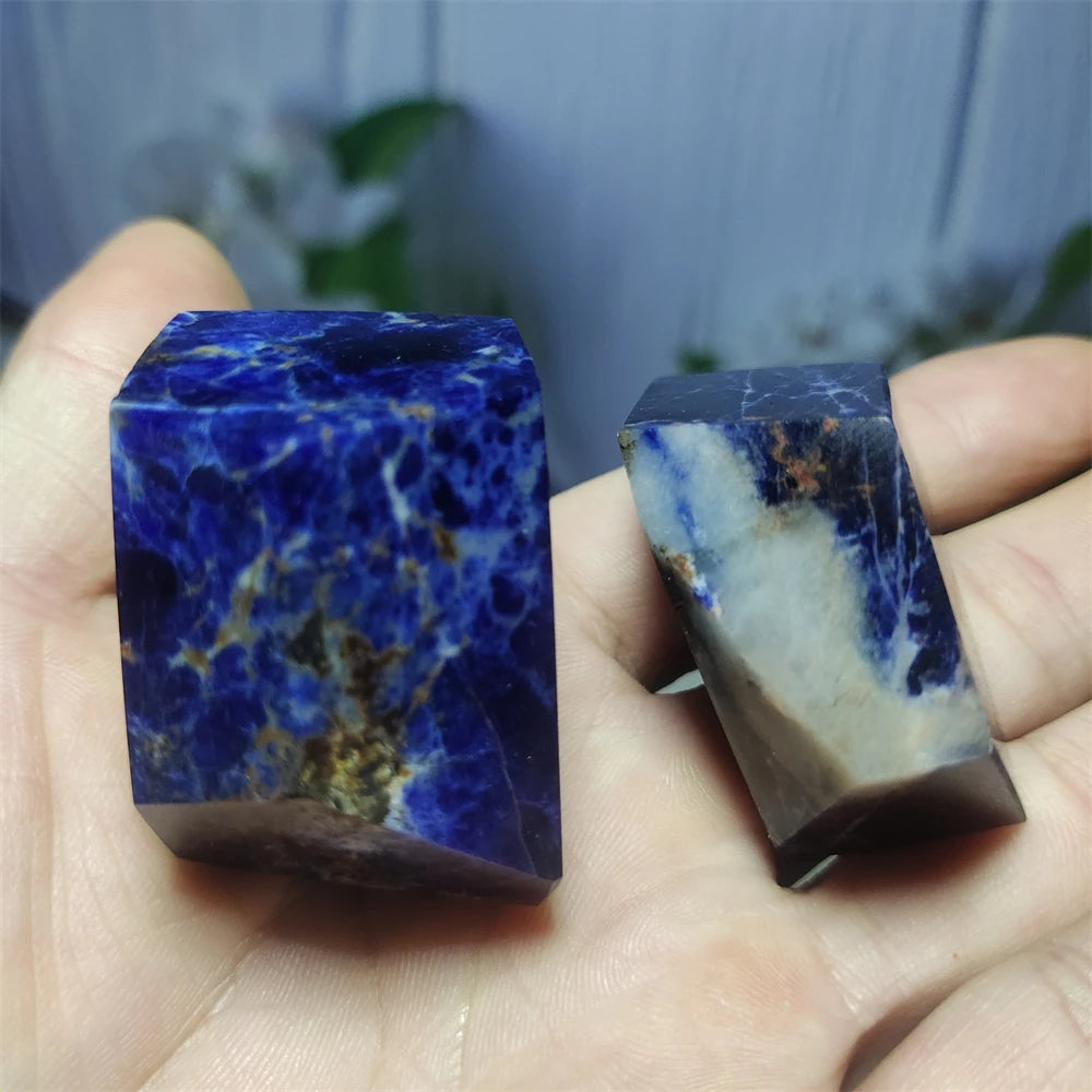 Natural Blue Sodalite Stone Original  Crystal Quartz Gem Minerals Polishing Chakra Reiki Meditation Home Decor