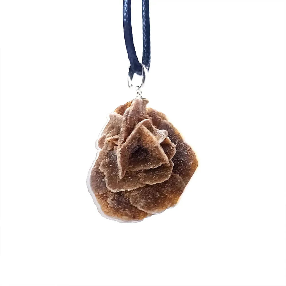 Handcrafted Moroccan Desert Rose Stone Pendant Necklace - Unique Irregular Gemstone Jewelry for Men and Women, Perfect DIY Gift