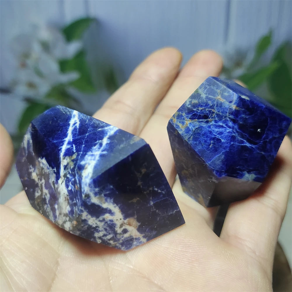 Natural Blue Sodalite Stone Original  Crystal Quartz Gem Minerals Polishing Chakra Reiki Meditation Home Decor