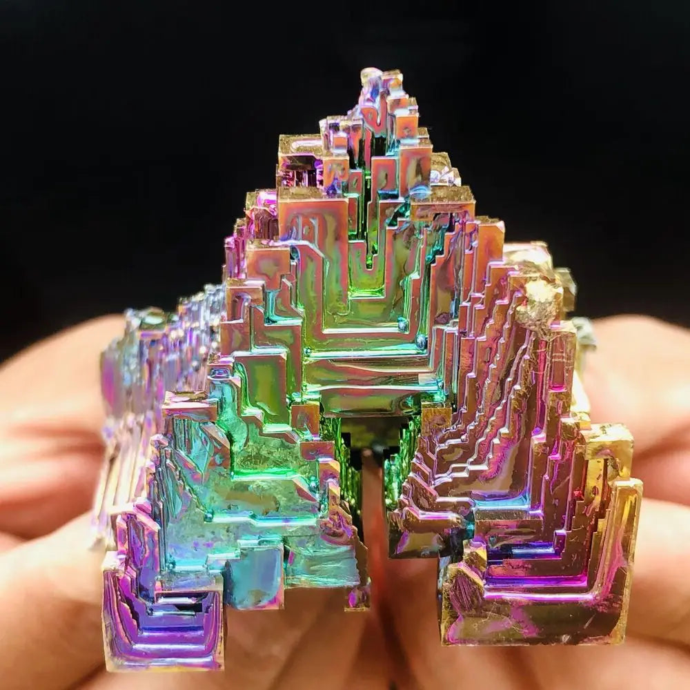 Natural Bismuth Tower Metal Mineral Crystal Tower Point Pyramid Stones Gemstone Reiki Healing  Meditation Collection Home Decor