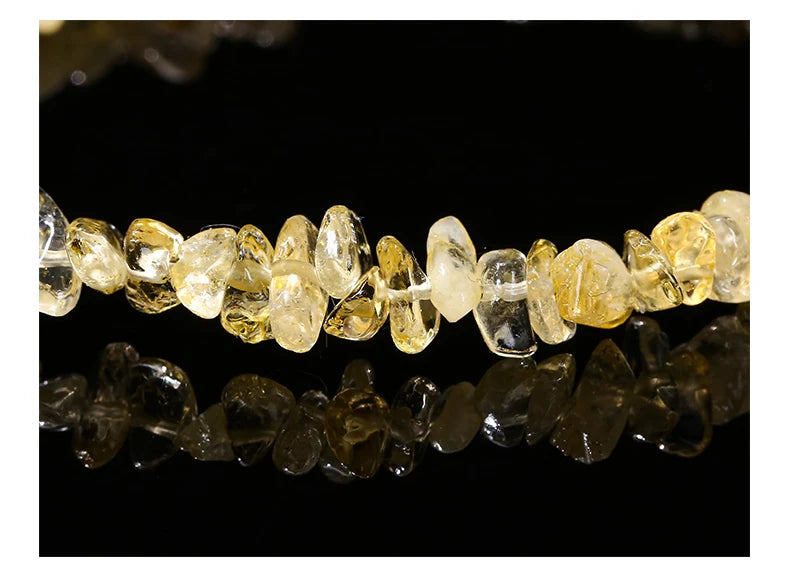 Natural Citrine Chip Chakra Bracelet for Women - Adjustable Reiki Healing Fashion Jewelry