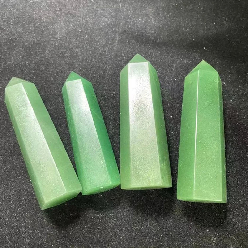 Natural Dongling Jade Point Wand - Healing Energy Stone for Reiki and Home Decor