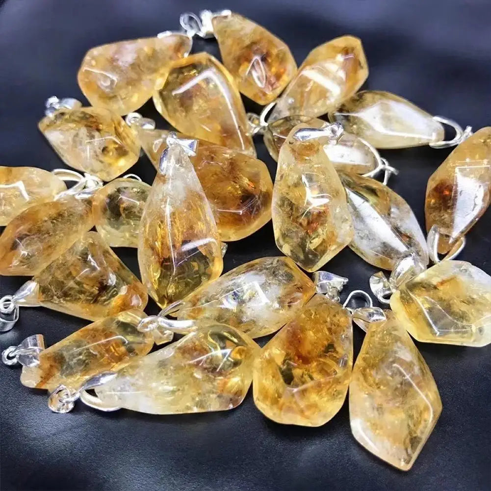 Exquisite Natural Citrine Healing Crystal Pendant for DIY Jewelry Crafting