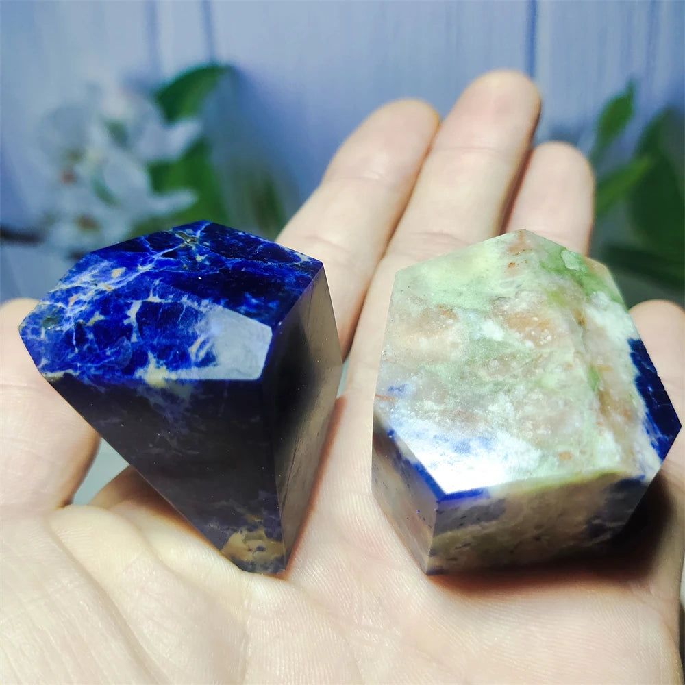 Natural Blue Sodalite Stone Original  Crystal Quartz Gem Minerals Polishing Chakra Reiki Meditation Home Decor