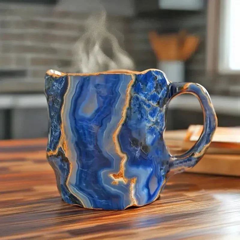 400ml Decorative Crystal Coffee Mugs - Unique Ceramic Drinkware for Milk, Tea, and Hot Chocolate