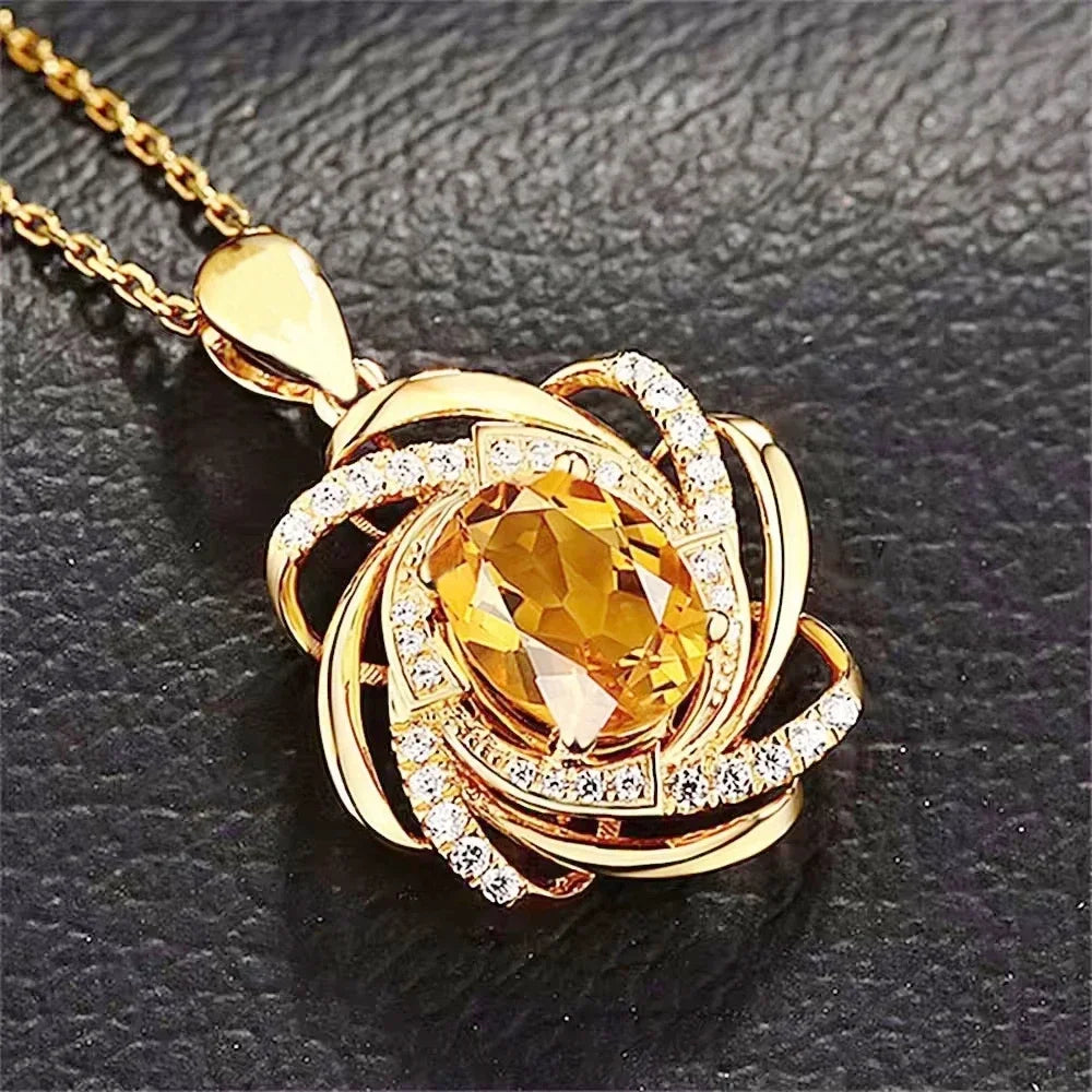 Delysia King Citrine Charm Pendant Necklace for Women