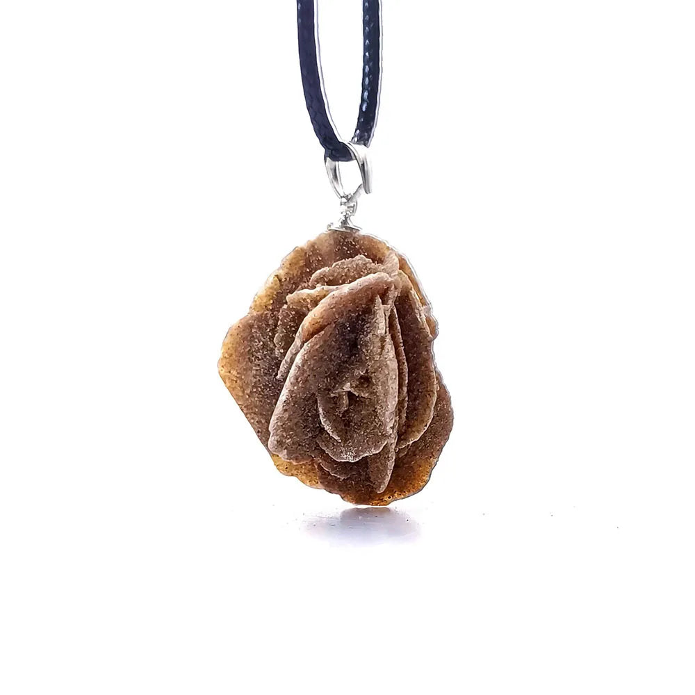 Handcrafted Moroccan Desert Rose Stone Pendant Necklace - Unique Irregular Gemstone Jewelry for Men and Women, Perfect DIY Gift