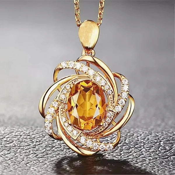 Delysia King Citrine Charm Pendant Necklace for Women