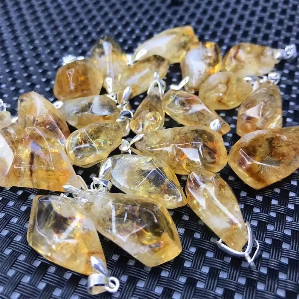 Exquisite Natural Citrine Healing Crystal Pendant for DIY Jewelry Crafting