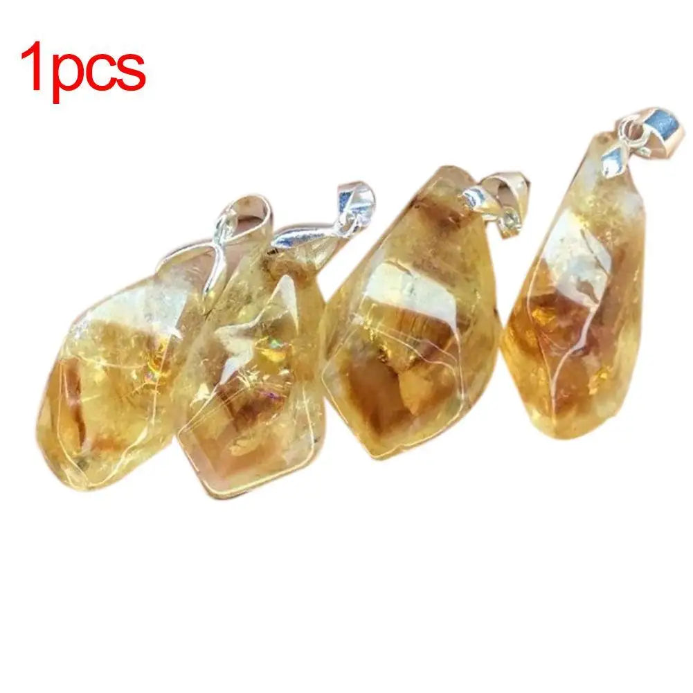 Exquisite Natural Citrine Healing Crystal Pendant for DIY Jewelry Crafting