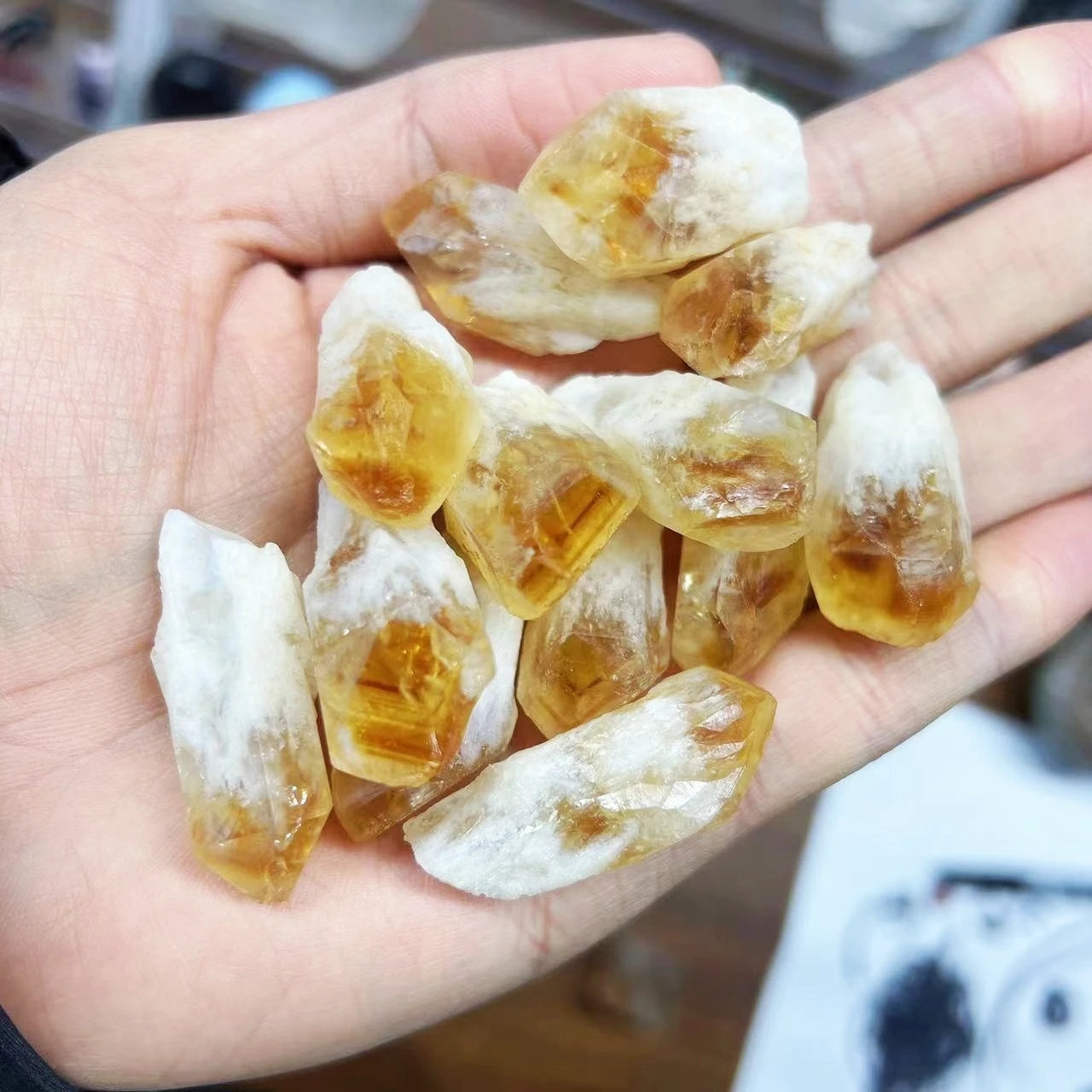 Raw Citrine Crystal Quartz Cluster - Natural Healing Stone for Home Decor and Gift