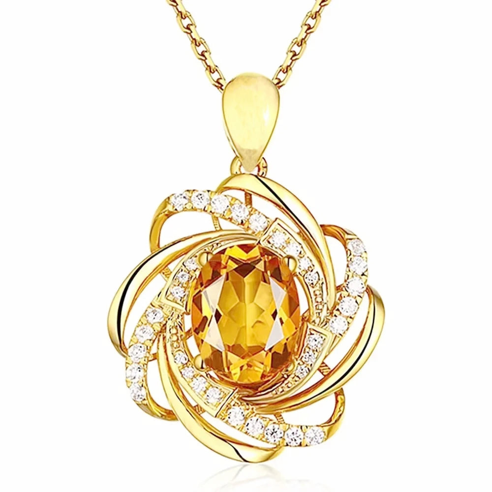 Delysia King Citrine Charm Pendant Necklace for Women