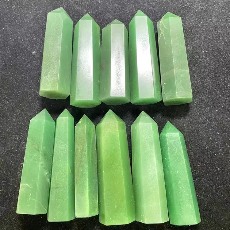 Natural Dongling Jade Point Wand - Healing Energy Stone for Reiki and Home Decor