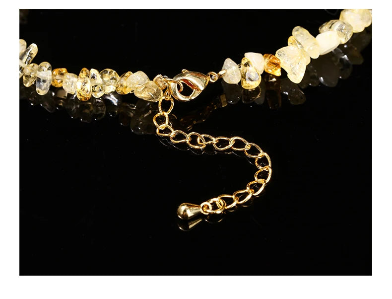 Natural Citrine Chip Chakra Bracelet for Women - Adjustable Reiki Healing Fashion Jewelry