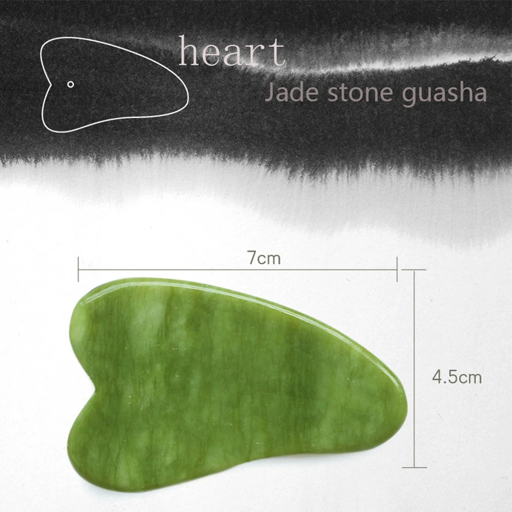 Natural Jade Gua Sha Massage Board - Multifunctional Skincare Tool for Face, Neck, and Body