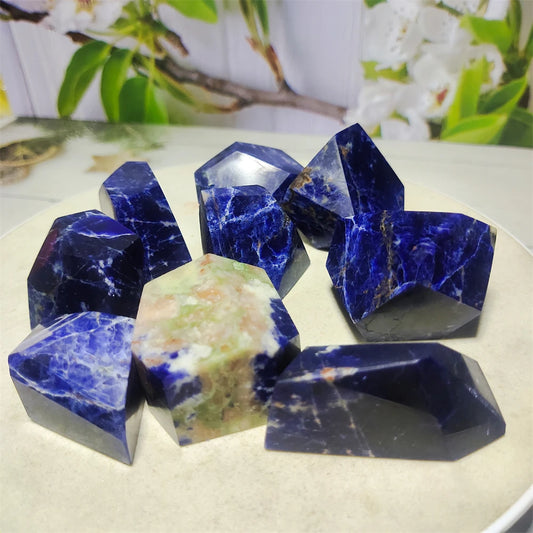 Natural Blue Sodalite Stone Original  Crystal Quartz Gem Minerals Polishing Chakra Reiki Meditation Home Decor