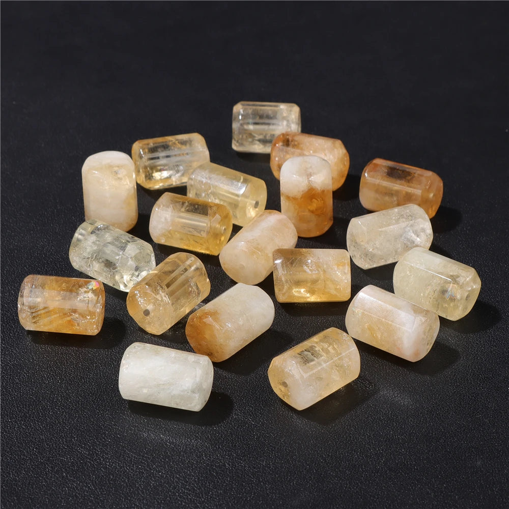 Genuine Irregular Yellow Citrine Quartz Beads for DIY Jewelry Making - 12x18MM Natural Stone Charms for Bracelets & Necklaces