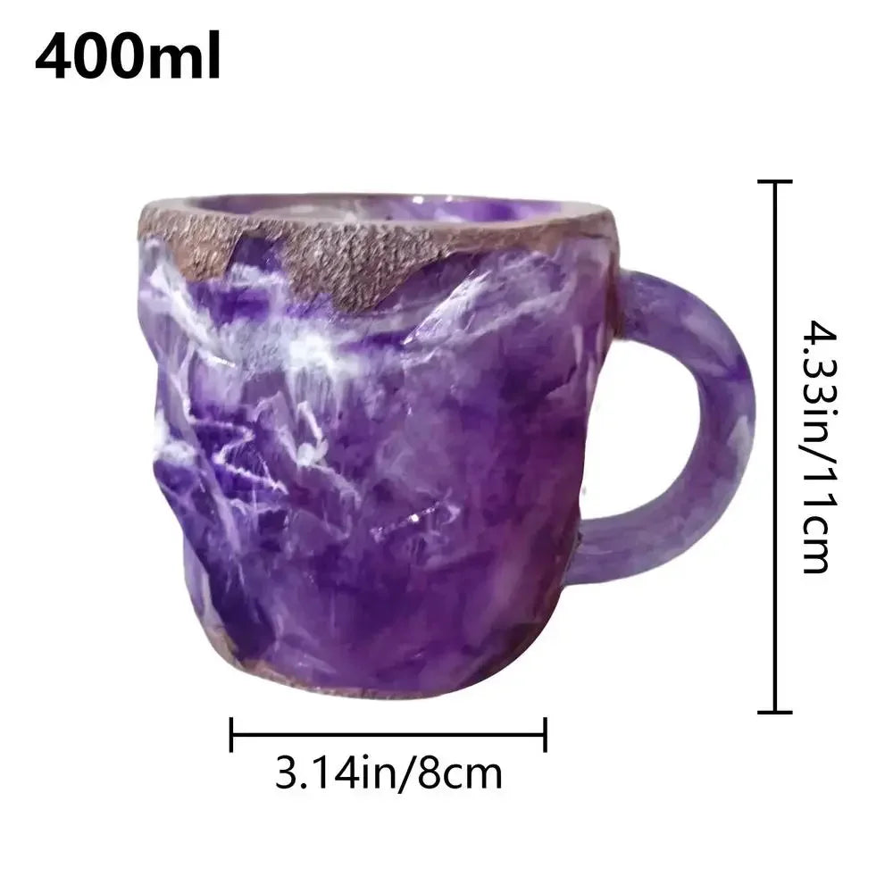 400ml Decorative Crystal Coffee Mugs - Unique Ceramic Drinkware for Milk, Tea, and Hot Chocolate